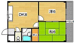 金森マンション 2DKの間取図画像