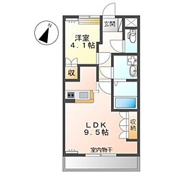 プリムロウズ 2階1LDKの間取り