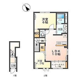 フォルトゥナ 2LDKの間取図画像