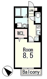 JR東海道・山陽本線 瀬田駅 徒歩18分の賃貸アパート 1階1Kの間取り