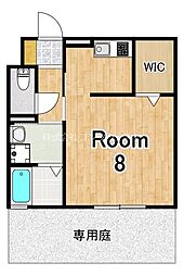 キャトルセゾン瀬田西 1階1Kの間取り