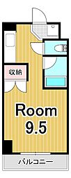 カルテットコボリC棟 1Kの間取図画像