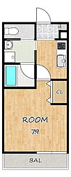 ALEGRIA瀬田 1Kの間取図画像