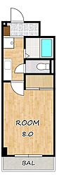 第2コーポ朝倉 1Kの間取図画像