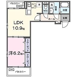 ラ・ベル・ヴィ 1LDKの間取図画像