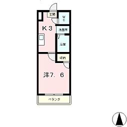 JR東海道・山陽本線 石山駅 徒歩16分の賃貸マンション 3階1Kの間取り