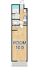 アークリード石山 3階1Kの間取り