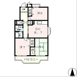 ガーデンハウス石山寺 3DKの間取図画像