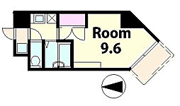 エスペランス 1階1Kの間取り