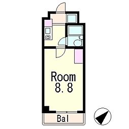 レイクシティ上笠 1階1Kの間取り