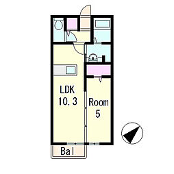 シャルマントリシティ 1LDKの間取図画像