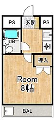 ハイツじゅえる 1Kの間取図画像