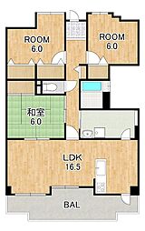 レジデンス草津 3LDKの間取図画像
