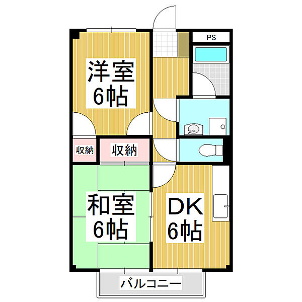 サープラスちくまの ｜長野県塩尻市大字広丘吉田(賃貸アパート2DK・1階・44.72㎡)の写真 その2