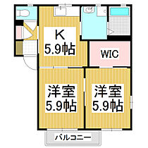 レインボー美晴B棟  ｜ 長野県塩尻市大字宗賀（賃貸アパート2K・2階・43.54㎡） その2