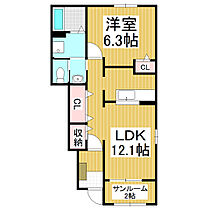 長野県松本市波田（賃貸アパート1LDK・1階・48.58㎡） その2