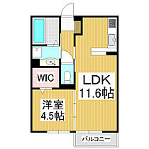 パルムドールA  ｜ 長野県塩尻市大字広丘吉田（賃貸アパート1LDK・1階・40.07㎡） その2