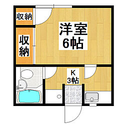 ハイツ新井 1Kの間取図画像