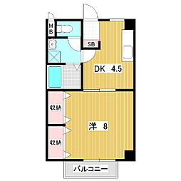 芙蓉アネックス 2階1DKの間取り