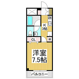 ニセンポストアイル 1Kの間取図画像