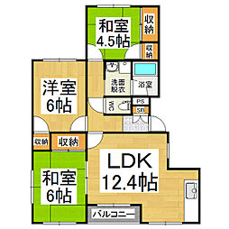筒井マンション 3LDKの間取図画像