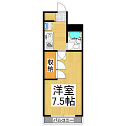 ドエール筑摩 1Kの間取図画像