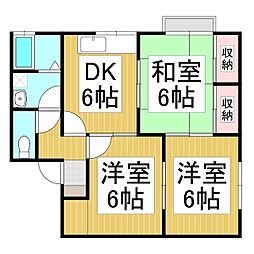 メゾンラヴィール 3DKの間取図画像