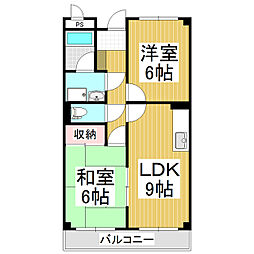 メゾンタナカ 2LDKの間取図画像