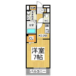 オリエンス・コーポ松原A 1Kの間取図画像