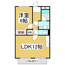 サープラスひまわり 1LDKの間取図画像