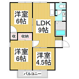サンホワイト 3LDKの間取図画像
