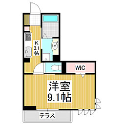 GRAND D-ROOM 村井北 1Kの間取図画像