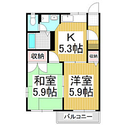 フレグランスリバティA 2Kの間取図画像