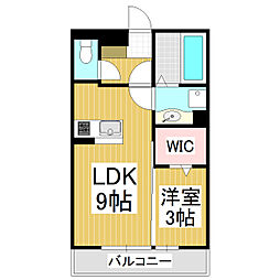 ヴェルドミール 1LDKの間取図画像