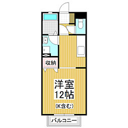 インゼルプラッツ ワンルームの間取図画像