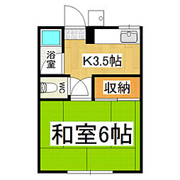 フォーブル百瀬 1Kの間取図画像