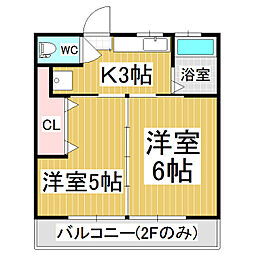 ドミールC 2Kの間取図画像