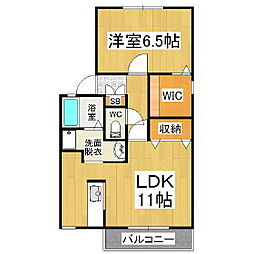 グランシャリオB 1LDKの間取図画像