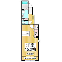 アルカディア優 ワンルームの間取図画像