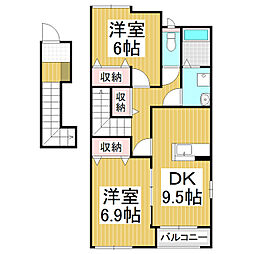 ファミーユガーデン 2DKの間取図画像