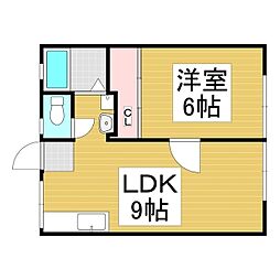 パナハイツ古田 1LDKの間取図画像