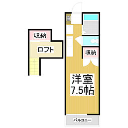 ロフトハウスこうの ワンルームの間取図画像