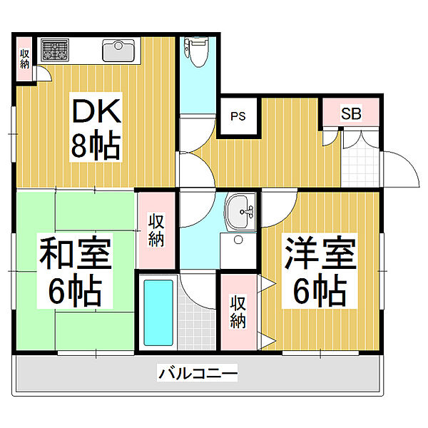 レオドール ｜長野県松本市大字原(賃貸マンション2DK・2階・52.19㎡)の写真 その2