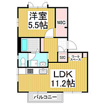 ディアス上杉Ｄ棟  ｜ 長野県松本市大字笹賀（賃貸アパート1LDK・1階・43.54㎡） その2