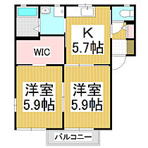 ディアス杉山　Ａ棟  ｜ 長野県松本市大字笹賀（賃貸アパート2K・2階・43.54㎡） その2