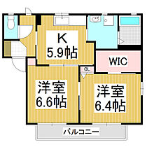 ディアスかすみA棟  ｜ 長野県松本市大字島内（賃貸アパート2K・2階・46.79㎡） その2