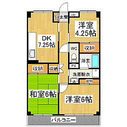 ニットー上高地コーポ 3DKの間取図画像