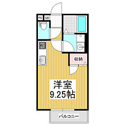 Shiohara Heights ワンルームの間取図画像
