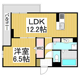 THREE 1LDKの間取図画像