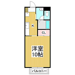 Espoir　Kosaka 2階1Kの間取り